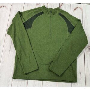 AVIA Men's Long Sleeve Shirt Size Medium Green Activewear Quarter Zip Up